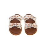 DE SIENA Sandali donna Noreen In  tessuto Perline Beige Bianco