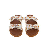 DE SIENA Sandali donna Noreen In  tessuto Perline Beige Bianco