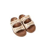 DE SIENA Sandali donna Noreen In  tessuto Perline Beige Bianco
