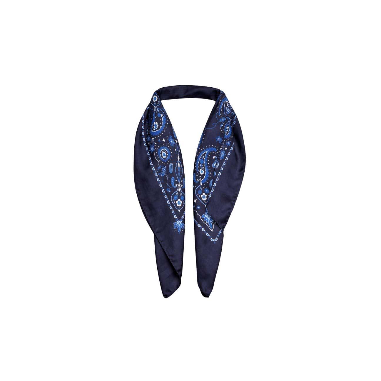 DESTIN Foulard in seta Blue