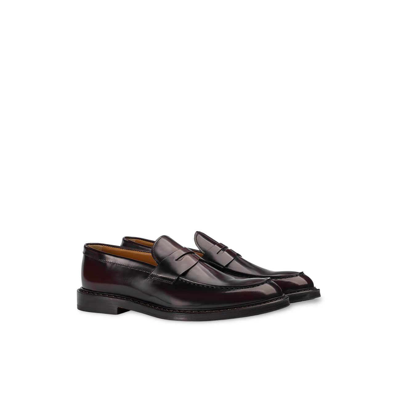 Doucals Mocassino da uomo in pelle Horse Burgundy