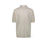 FILIPPO DE LAURENTIIS Polo uomo in cotone crepe Latte