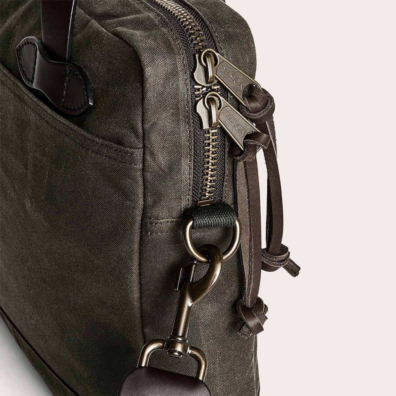 FILSON Borsa Tin  Cloth Compact Briefcase Otter Green