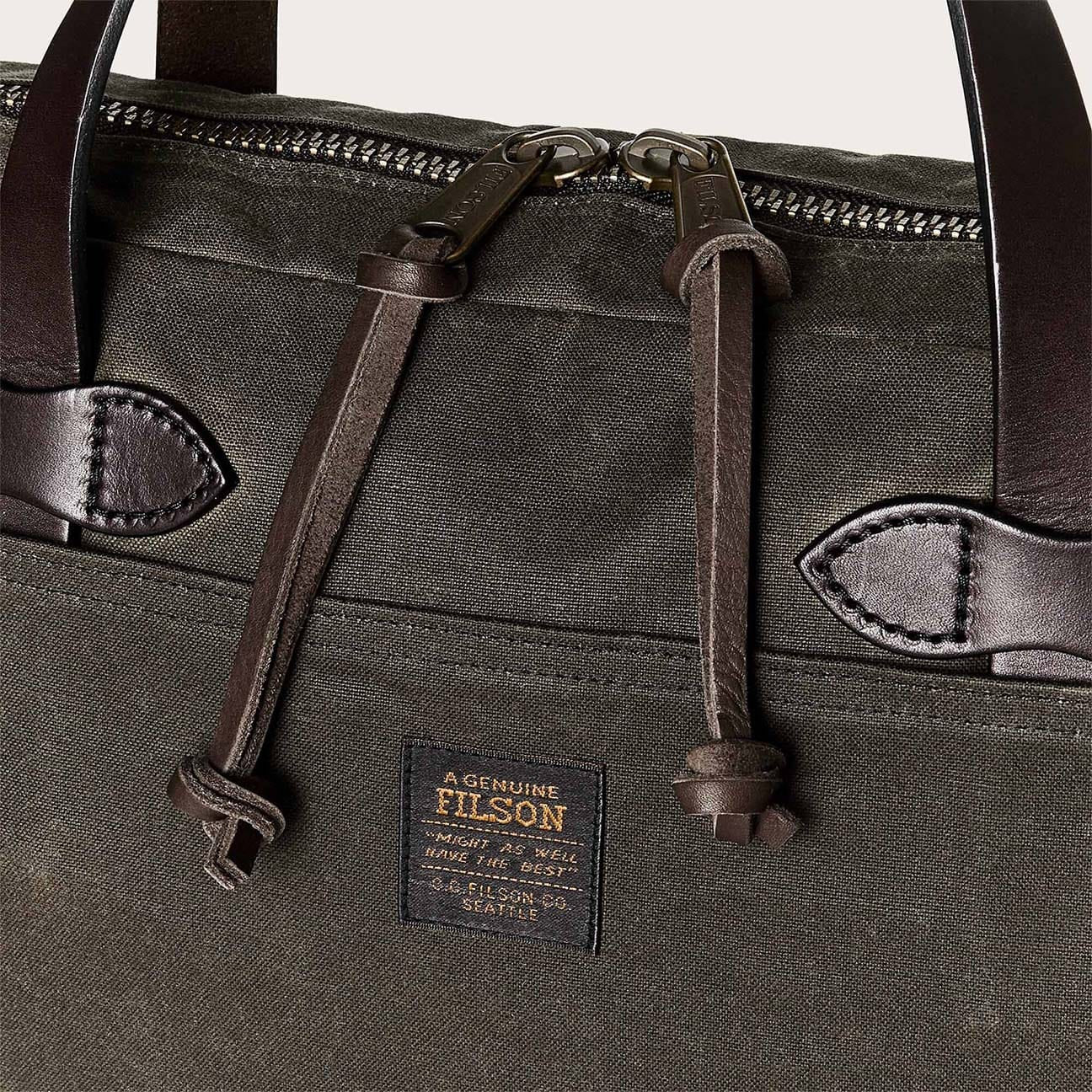 FILSON Borsa Tin  Cloth Compact Briefcase Otter Green