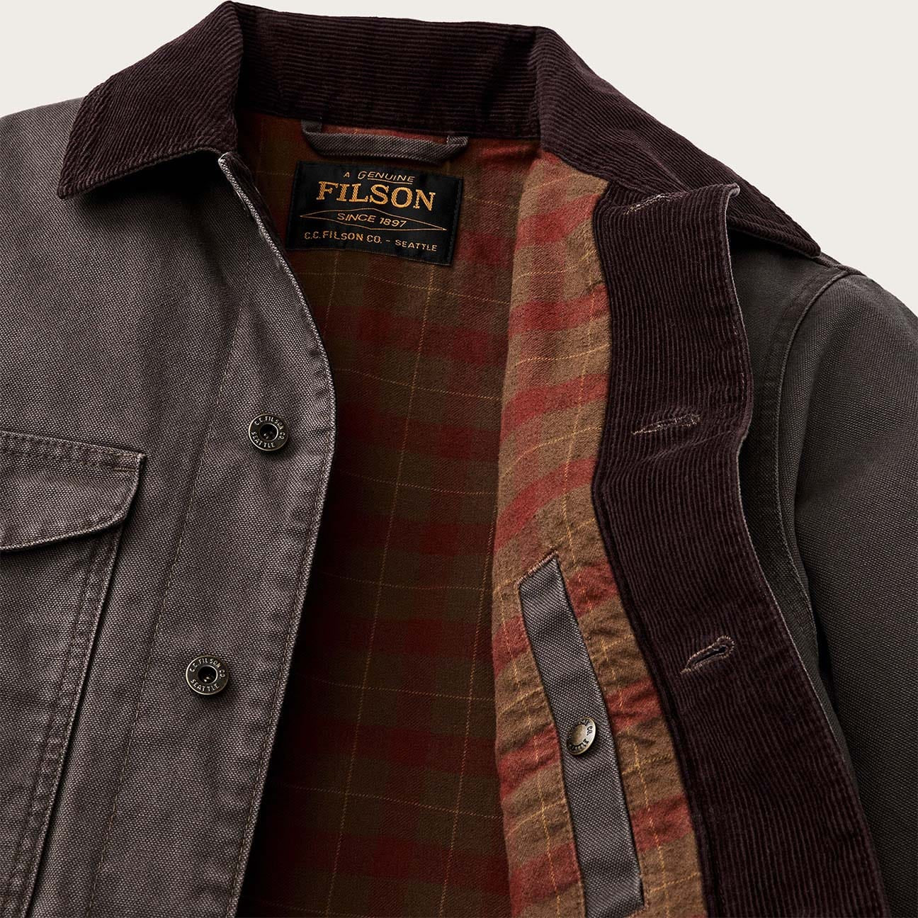 FILSON Giacca uomo Journeyman Rustic Canvas Bark