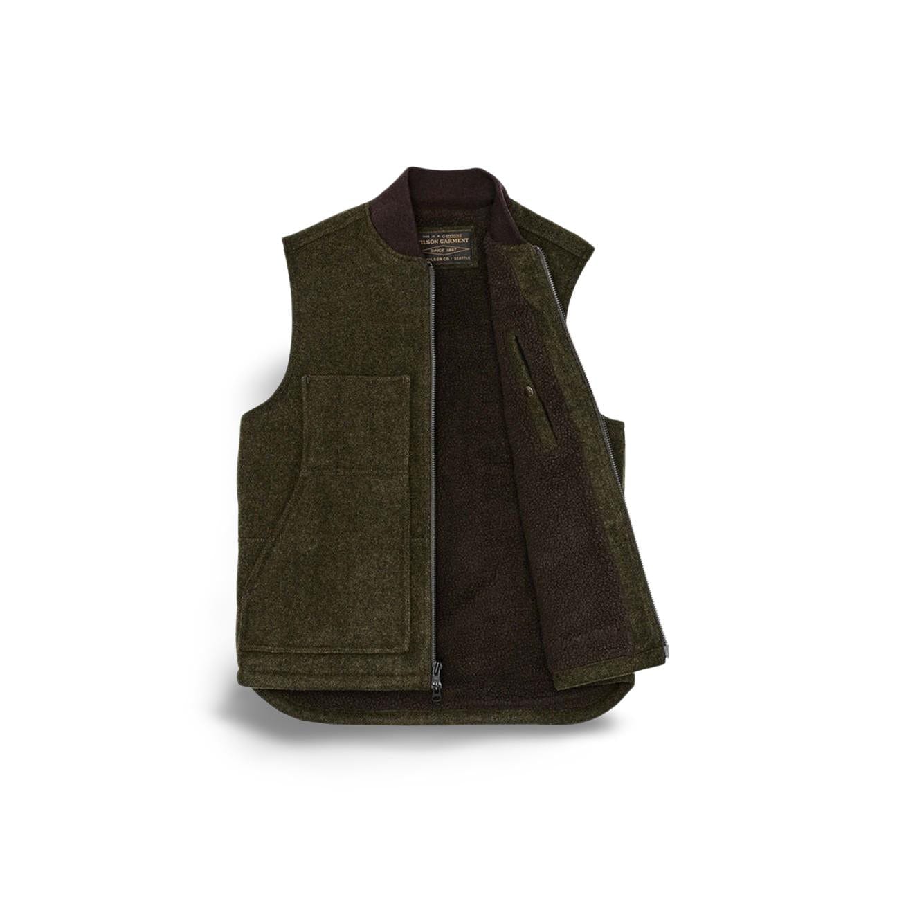 FILSON Gilet uomo Lined Mackinaw Wool Verde