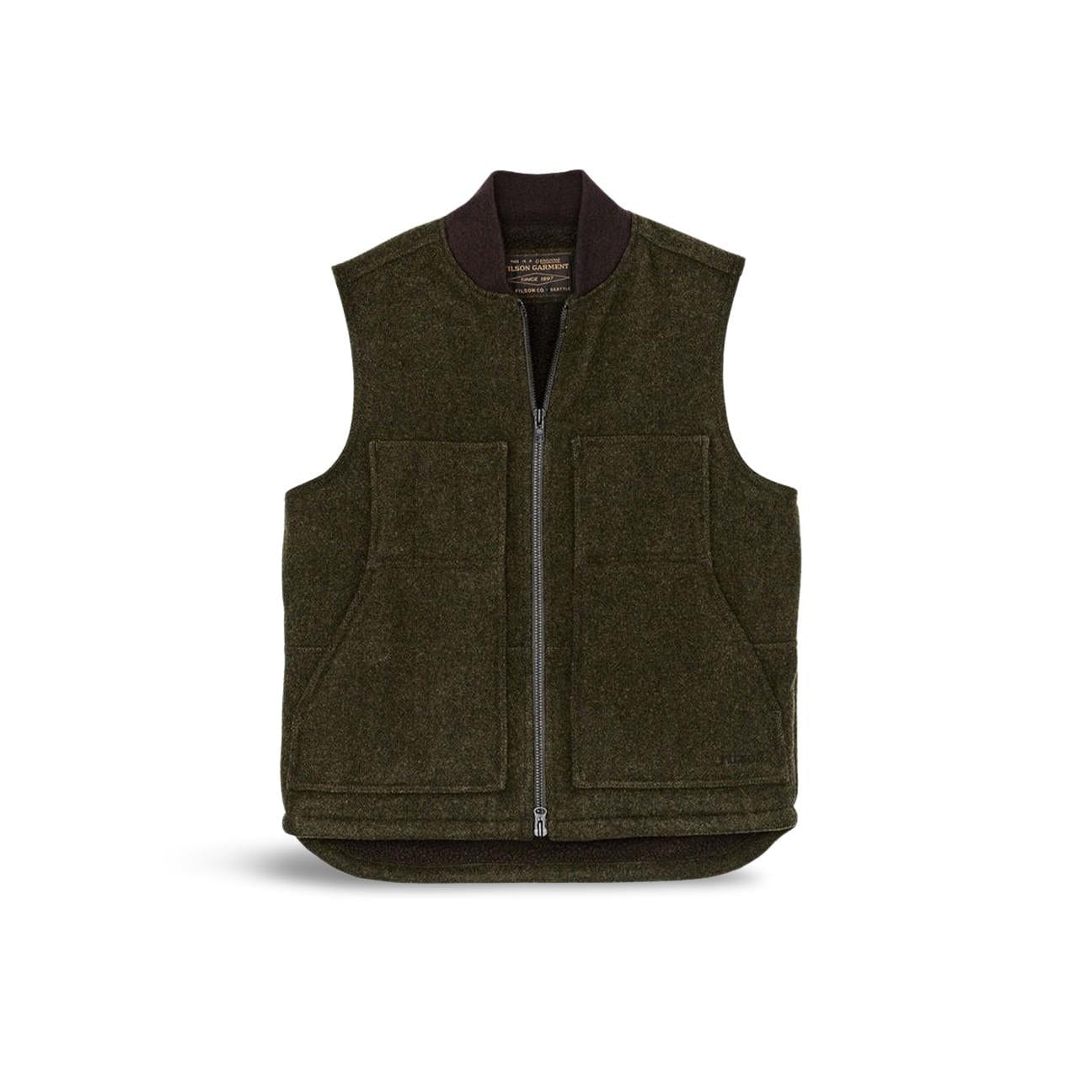 FILSON Gilet uomo Lined Mackinaw Wool Verde