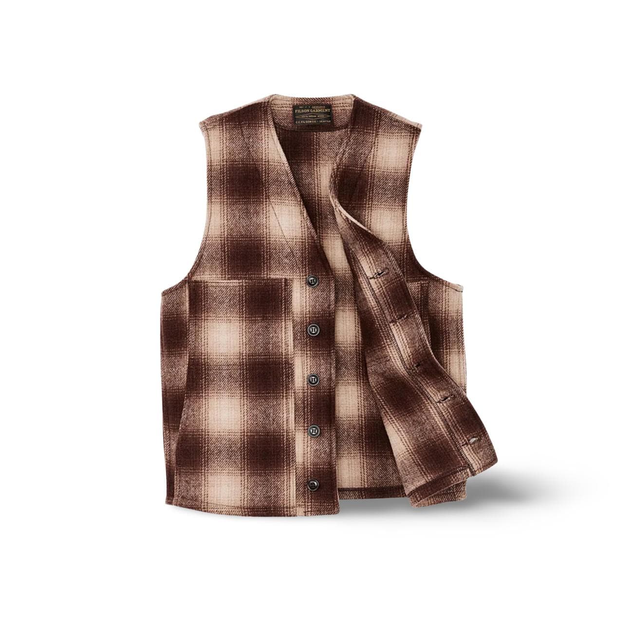 FILSON Gilet uomo Mackinaw Wool Brown Tan