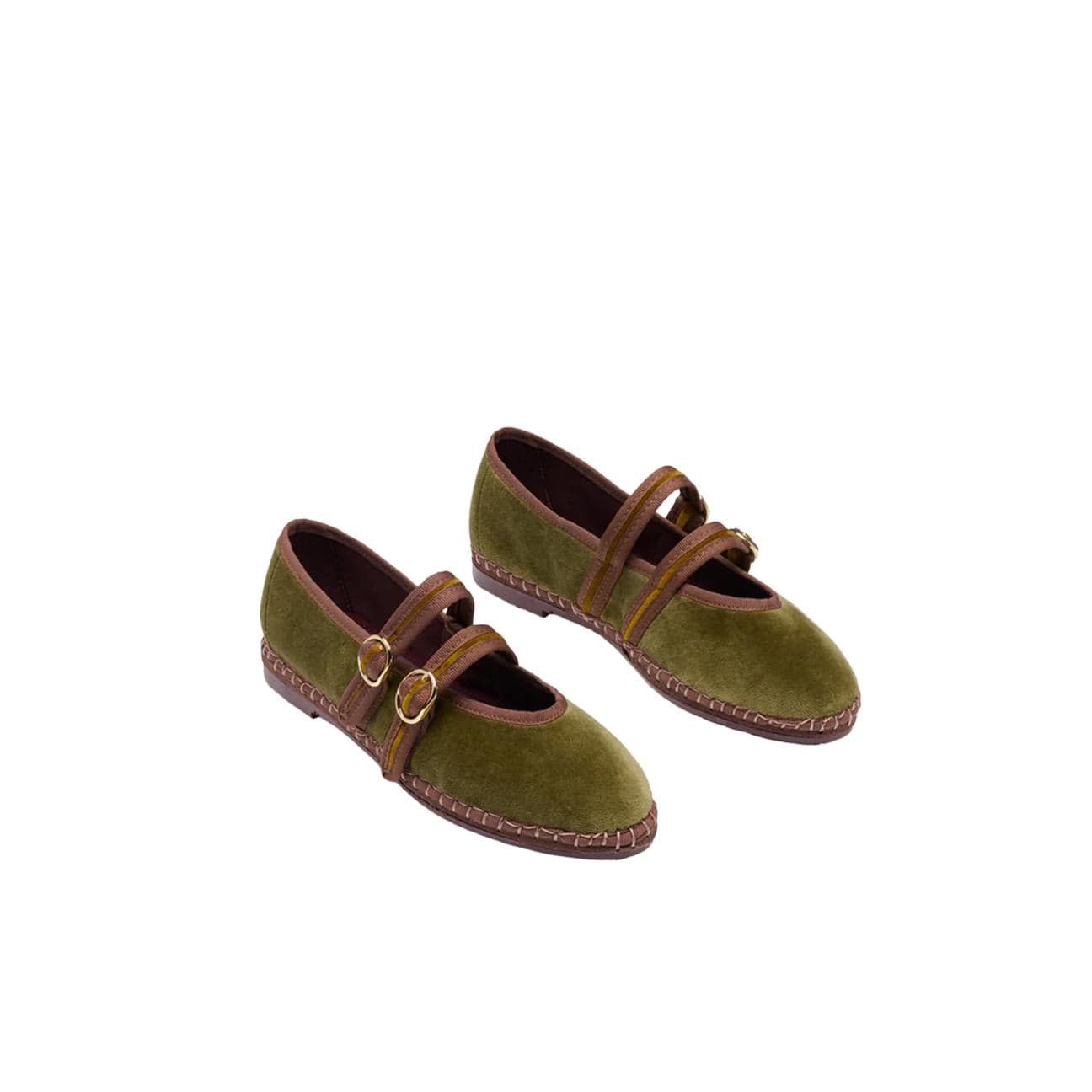 FLABELUS Ballerina in velluto Claire Mustard
