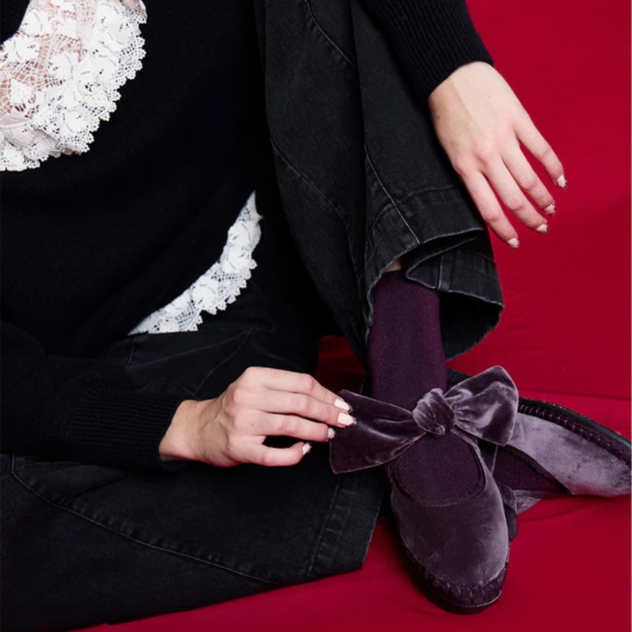 FLABELUS Ballerina in velluto Lyra Amethist