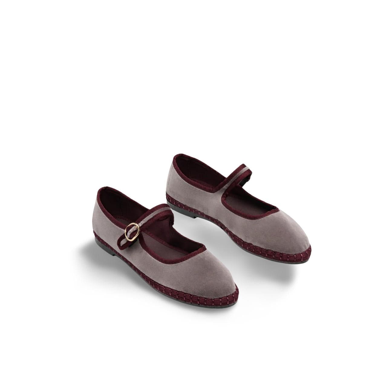 FLABELUS Ballerina in velluto Mary Jane Gris