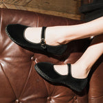 FLABELUS Ballerina in velluto Mary Jane Nero