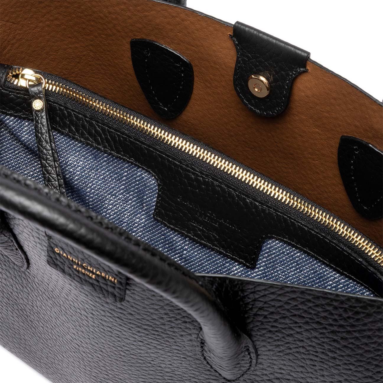 GIANNI CHIARINI Borsa donna Aretha Nero Castoro