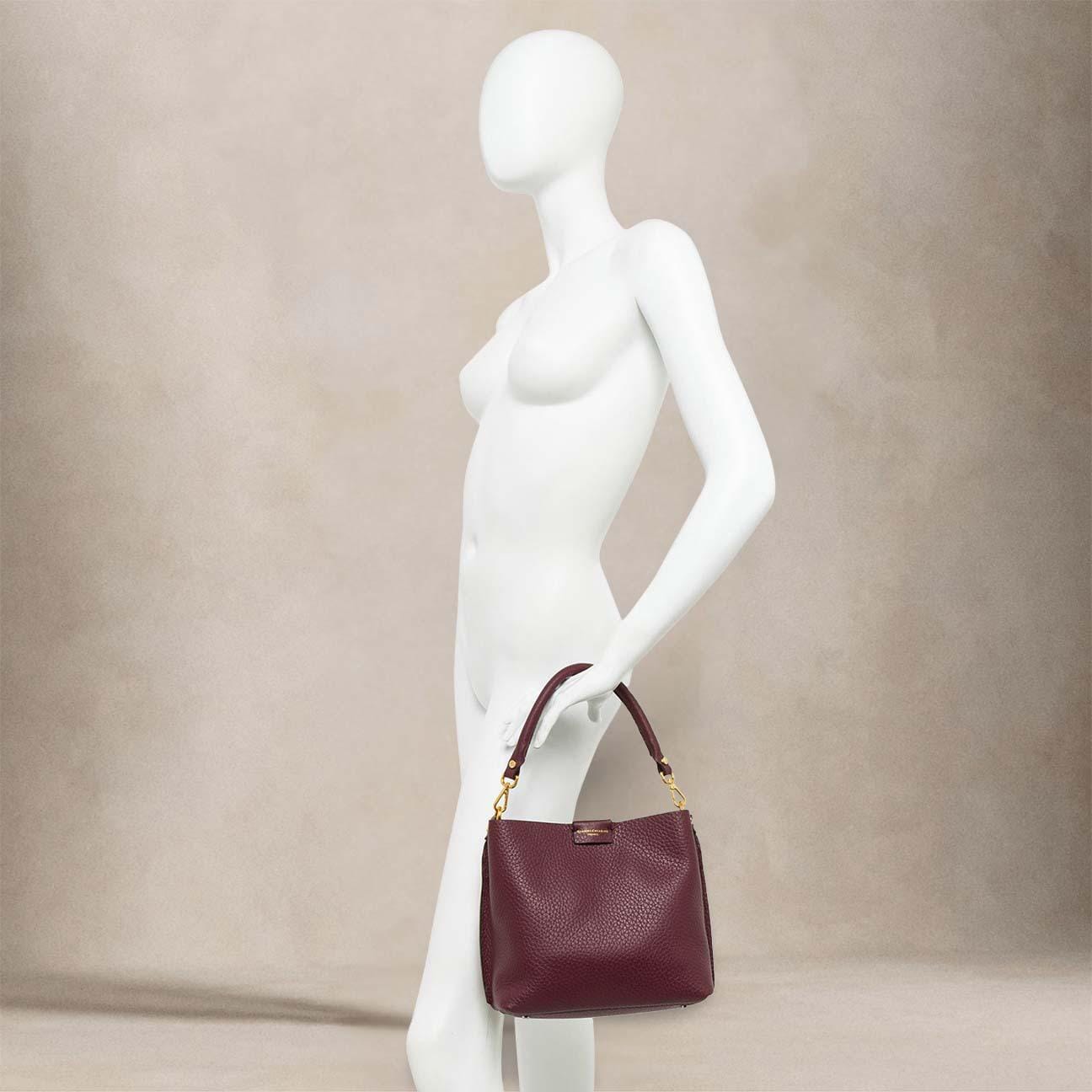 GIANNI CHIARINI Borsa donna Arteha in pelle martellata Wine Berry