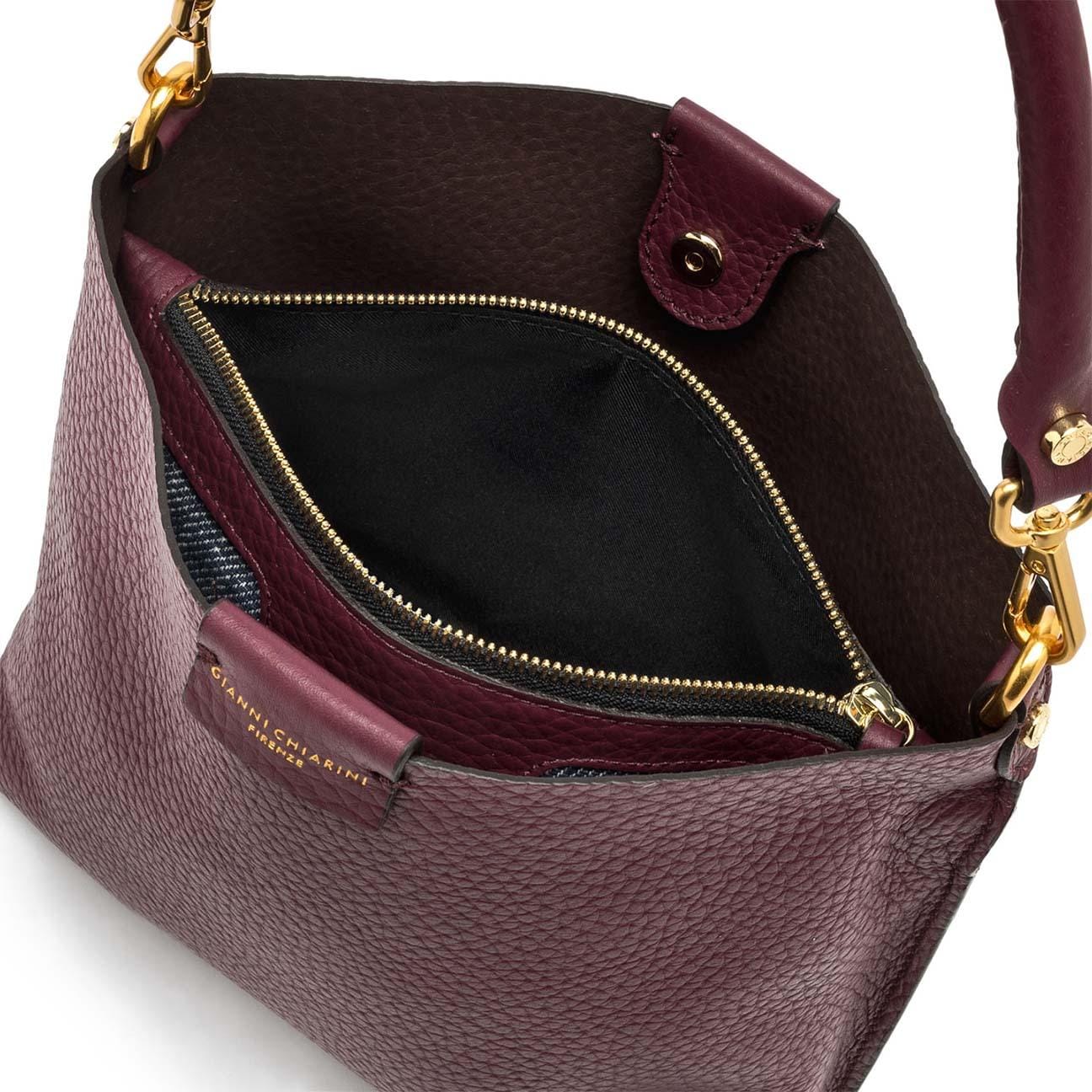 GIANNI CHIARINI Borsa donna Arteha in pelle martellata Wine Berry