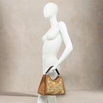 GIANNI CHIARINI Borsa donna Aurora in pelle e rafia New Cuoio