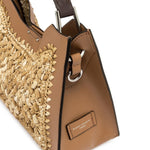 GIANNI CHIARINI Borsa donna Aurora in pelle e rafia New Cuoio
