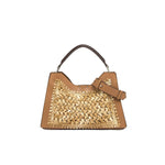 GIANNI CHIARINI Borsa donna Aurora in pelle e rafia New Cuoio