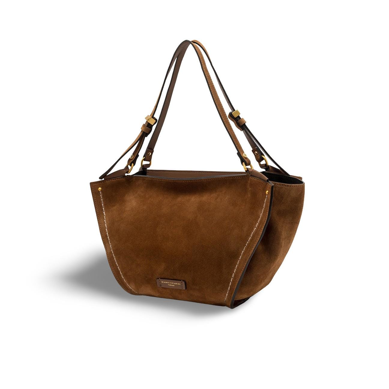 GIANNI CHIARINI Borsa donna Bloom in pelle scamosciata Cognac
