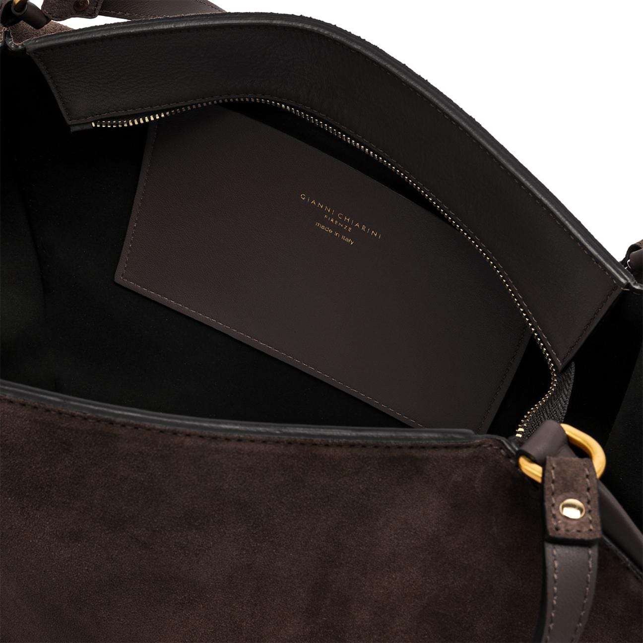 GIANNI CHIARINI Borsa donna Bloom in pelle scamosciata Moka