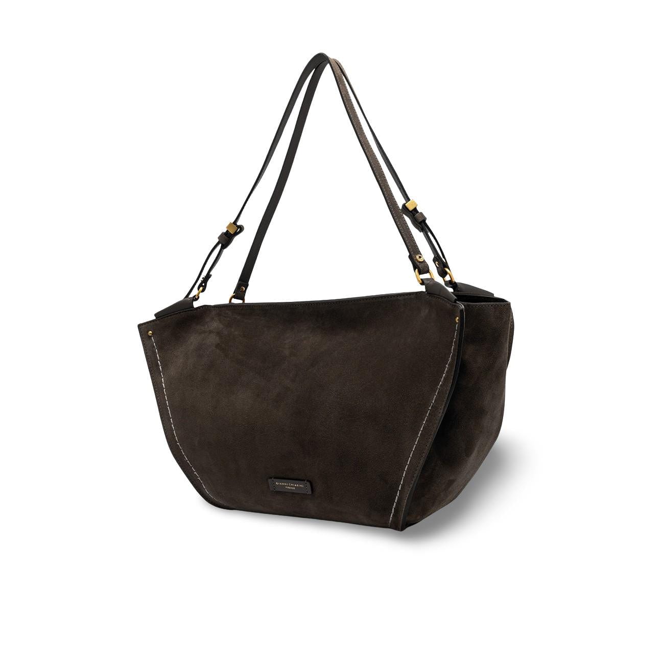 GIANNI CHIARINI Borsa donna Bloom in pelle scamosciata Moka