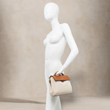 GIANNI CHIARINI Borsa donna Clio piccola Naturale e Caramello