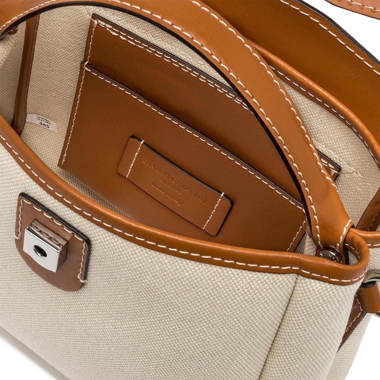 GIANNI CHIARINI Borsa donna Clio piccola Naturale e Caramello