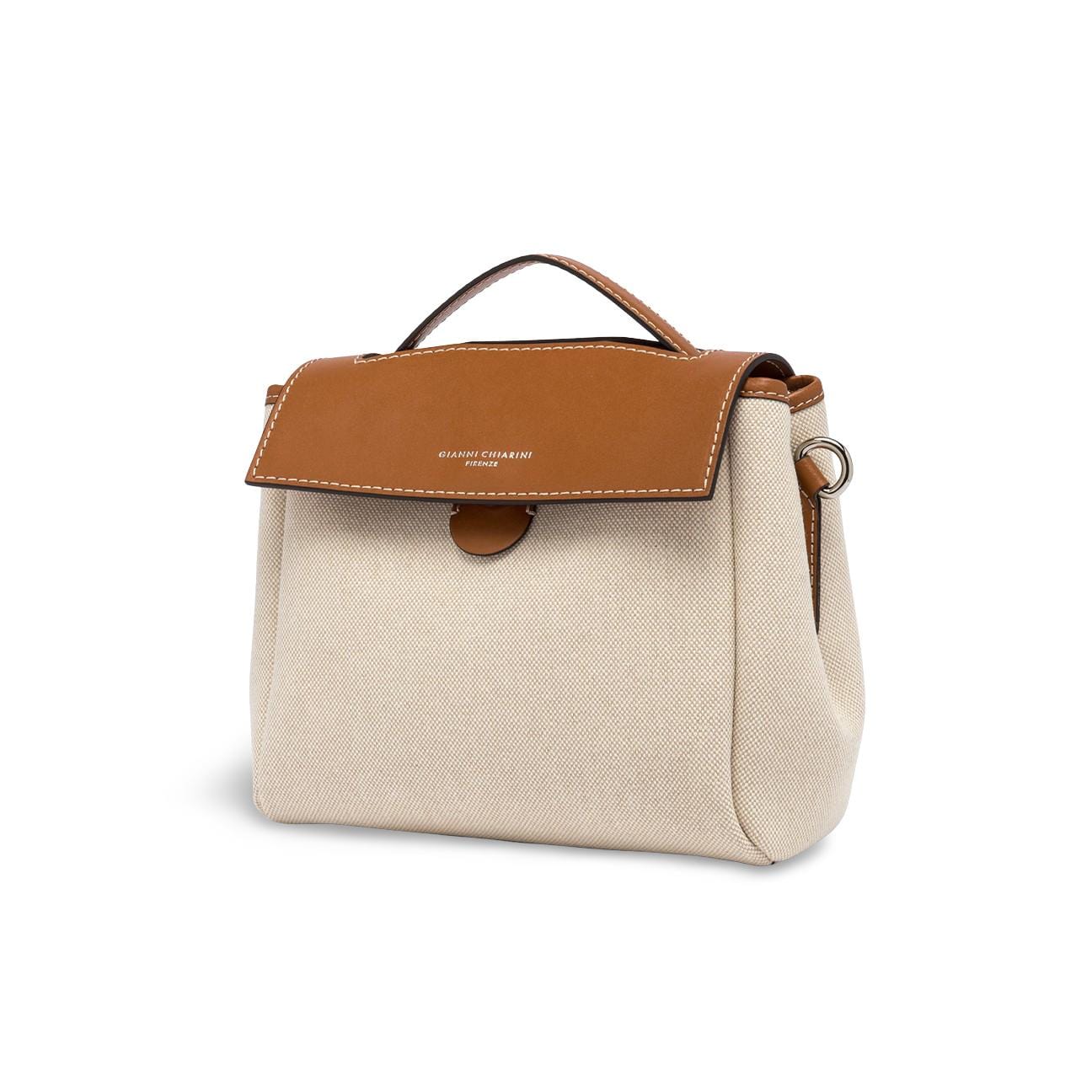 GIANNI CHIARINI Borsa donna Clio piccola Naturale e Caramello