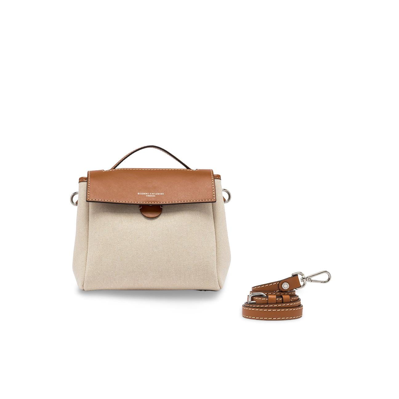 GIANNI CHIARINI Borsa donna Clio piccola Naturale e Caramello