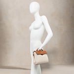 GIANNI CHIARINI Borsa donna Clio piccola Naturale e Caramello
