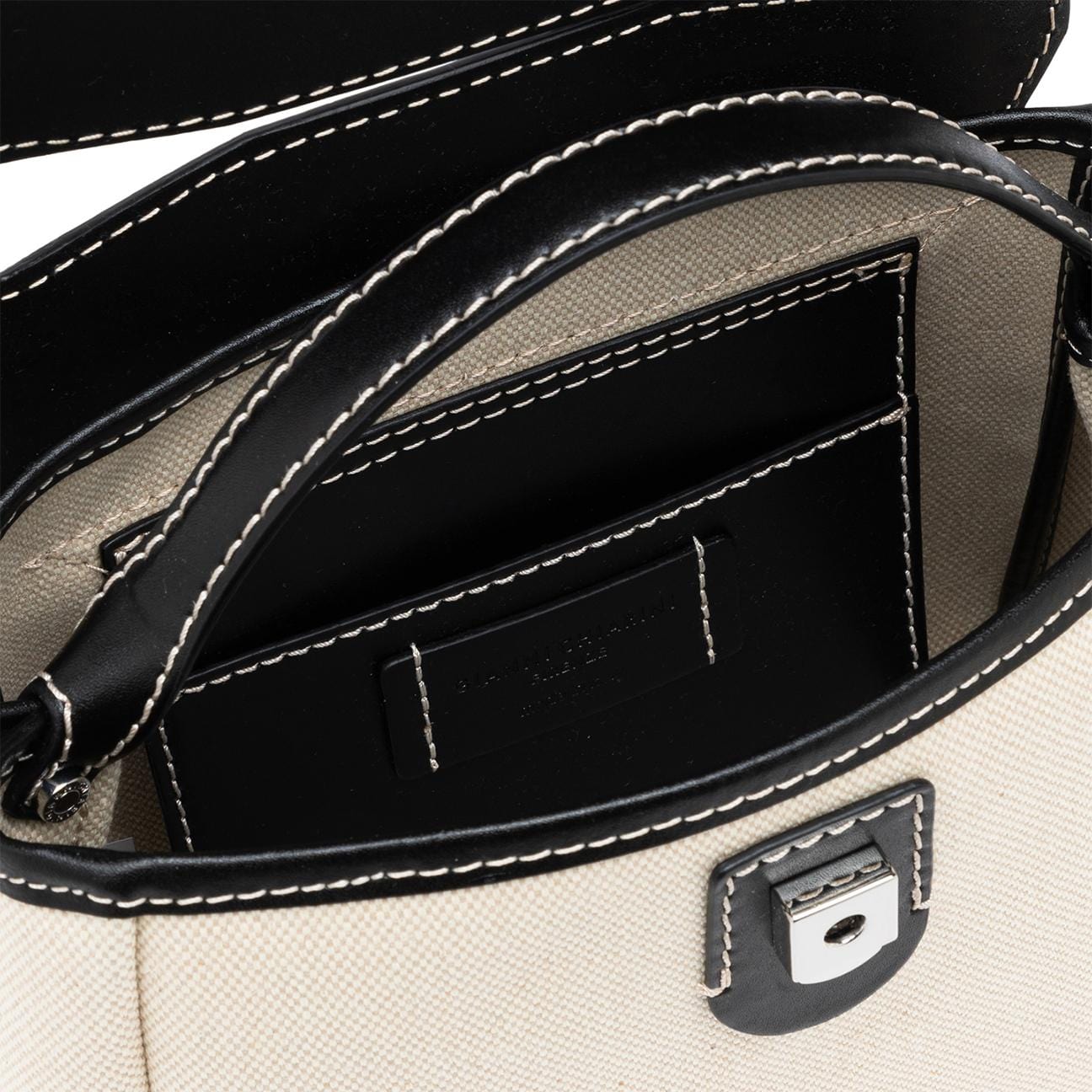GIANNI CHIARINI Borsa donna Clio piccola Naturale e Nero