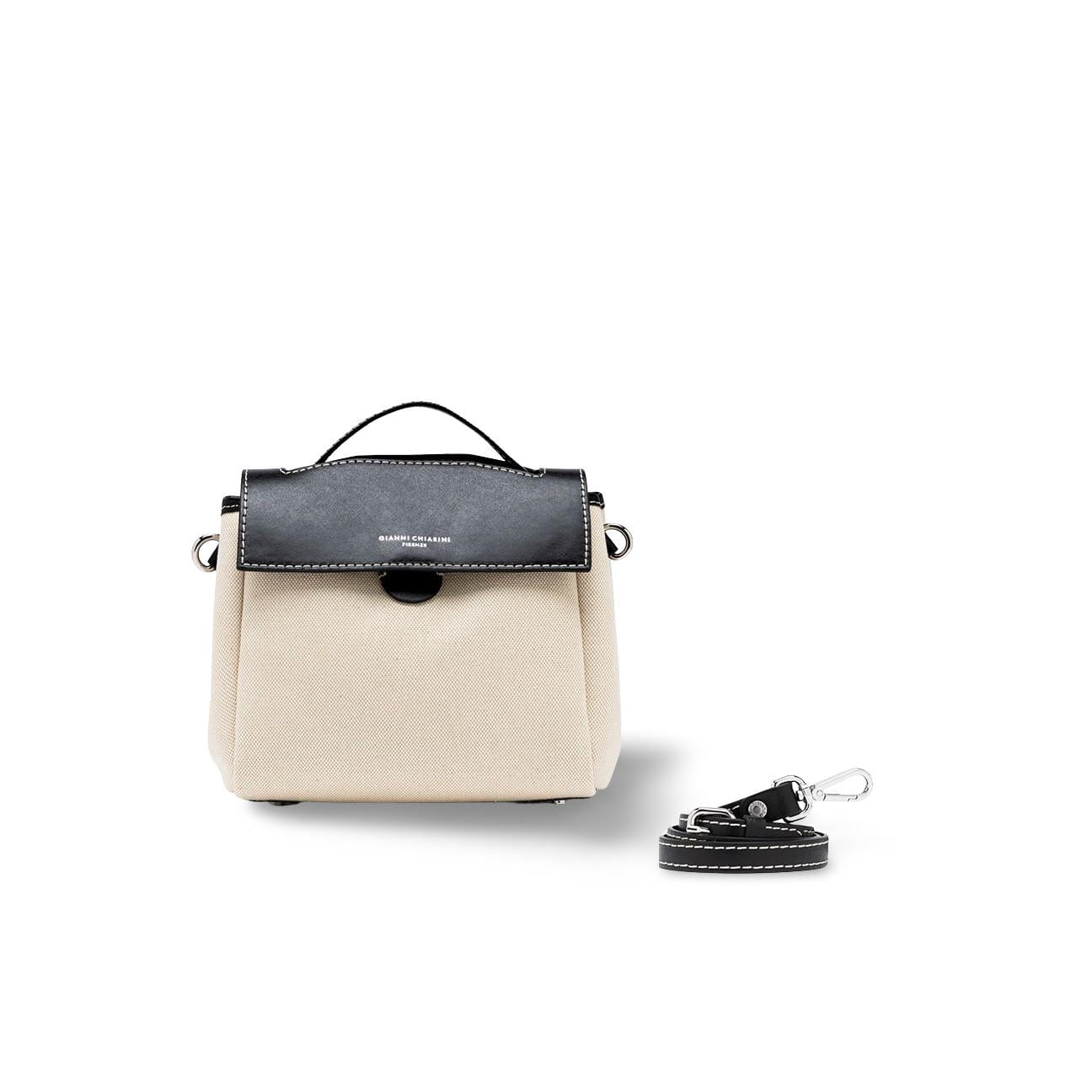 GIANNI CHIARINI Borsa donna Clio piccola Naturale e Nero