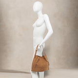 GIANNI CHIARINI Borsa donna Dory medium in pelle scamosciata Beige