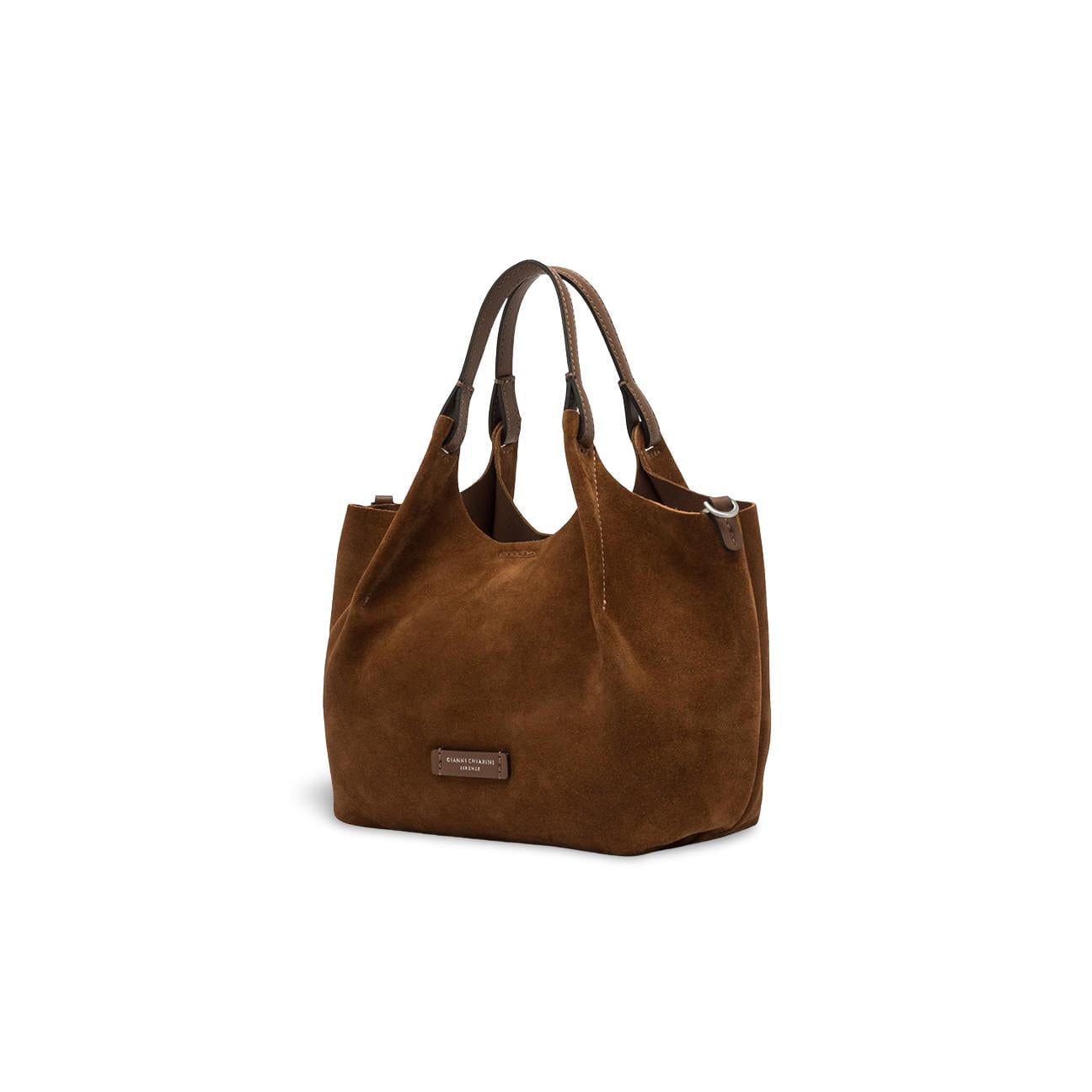GIANNI CHIARINI Borsa donna Dua in pelle scamosciata Cognac