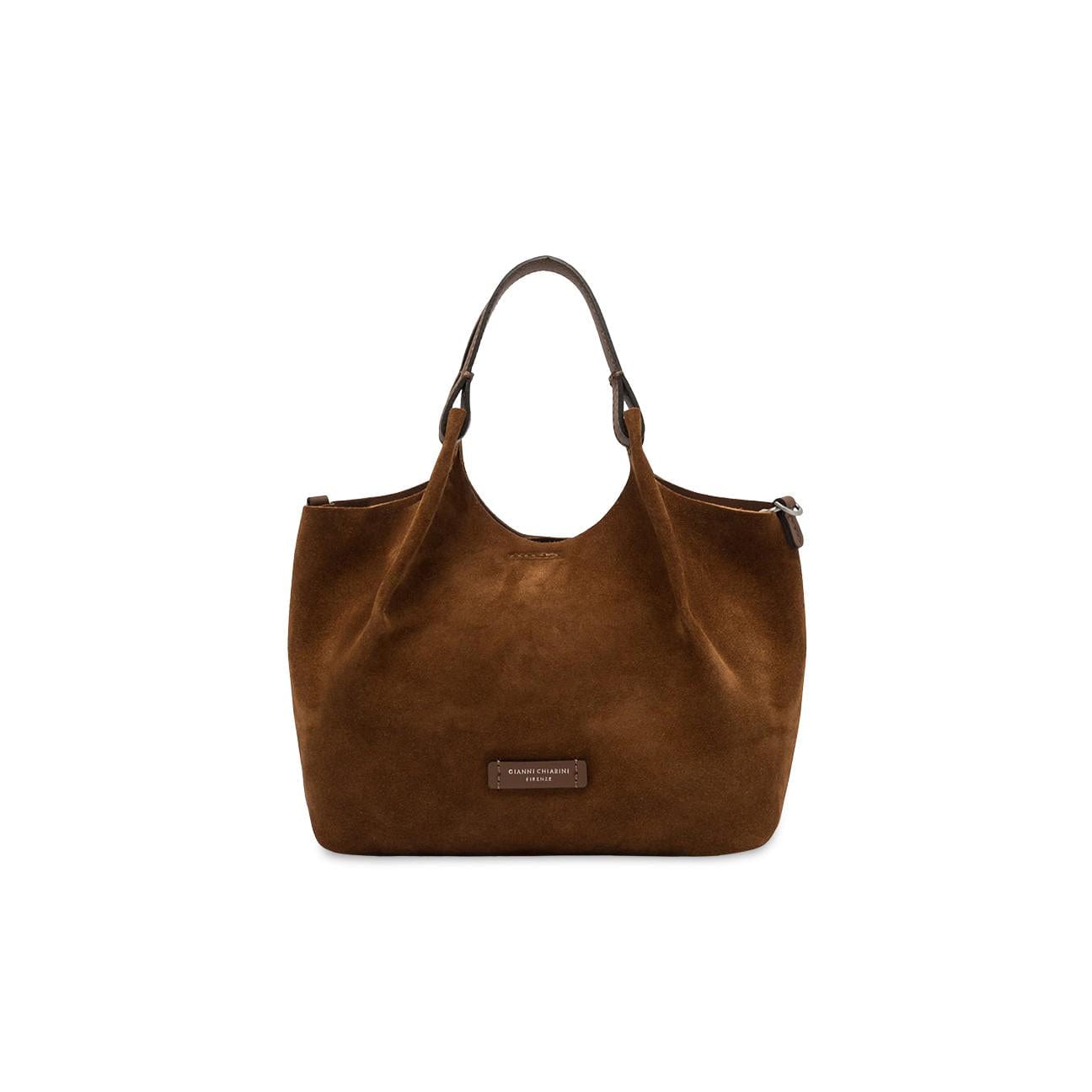 GIANNI CHIARINI Borsa donna Dua in pelle scamosciata Cognac