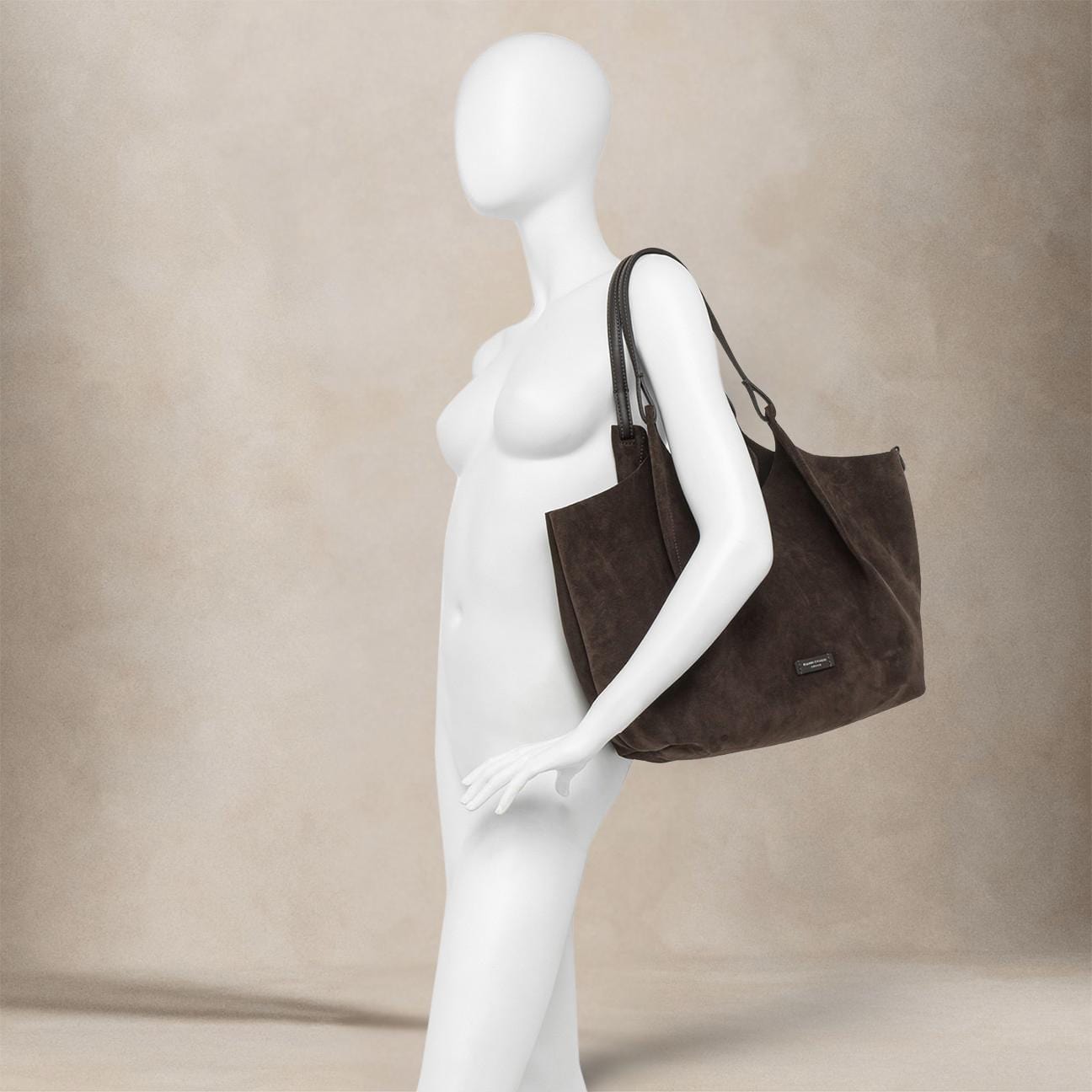 GIANNI CHIARINI Borsa donna Dua in pelle scamosciata Cognac