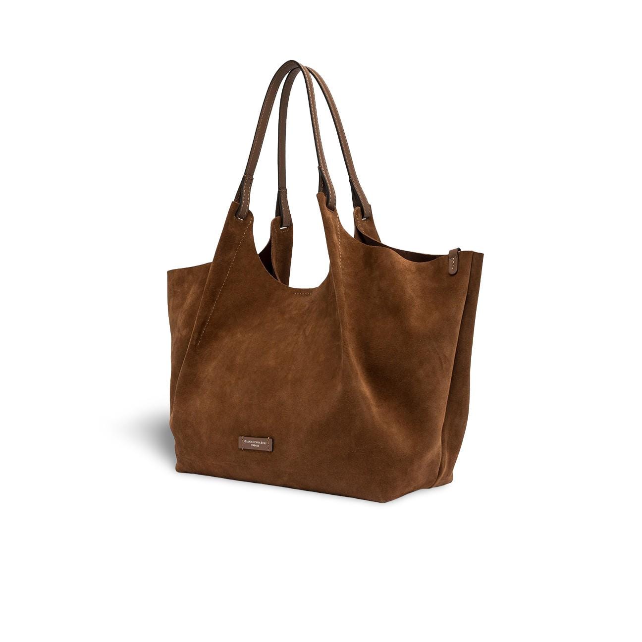 GIANNI CHIARINI Borsa donna Dua in pelle scamosciata Cognac