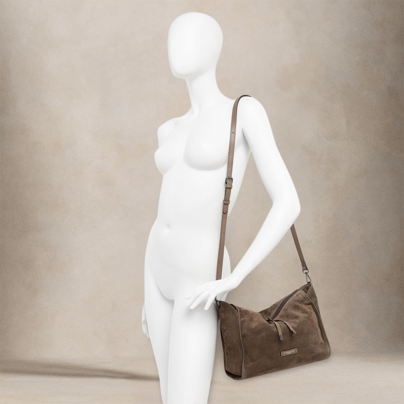 GIANNI CHIARINI Borsa donna Janis in camoscio Fango
