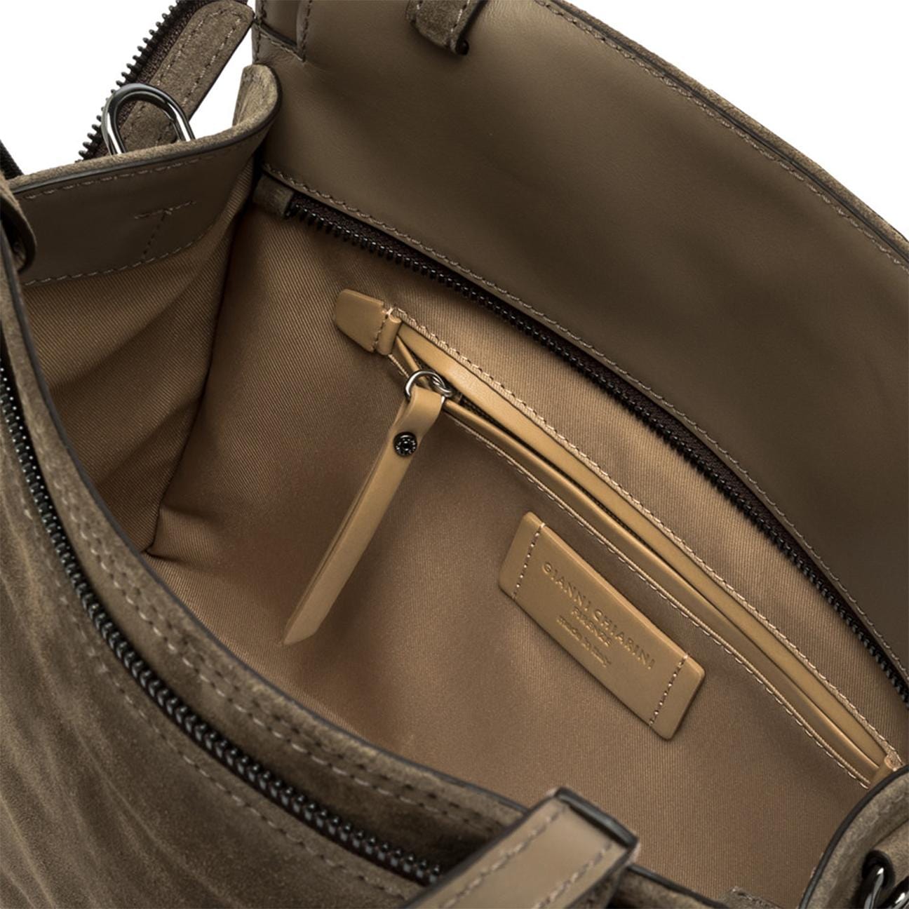 GIANNI CHIARINI Borsa donna Janis in camoscio Fango