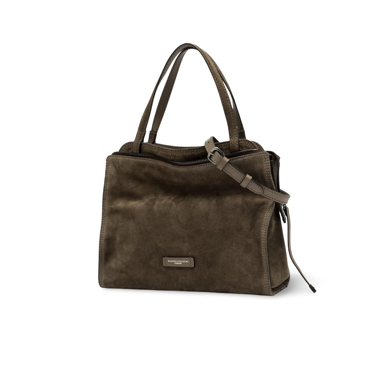GIANNI CHIARINI Borsa donna Janis in camoscio Fango