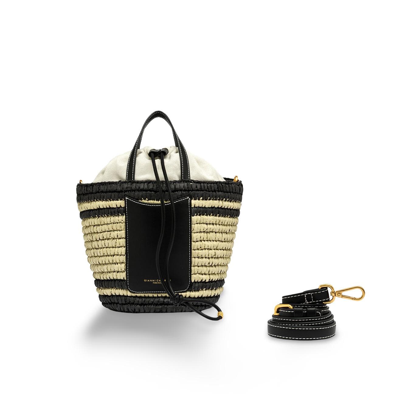 GIANNI CHIARINI Borsa donna Mae Ecrù e Nero