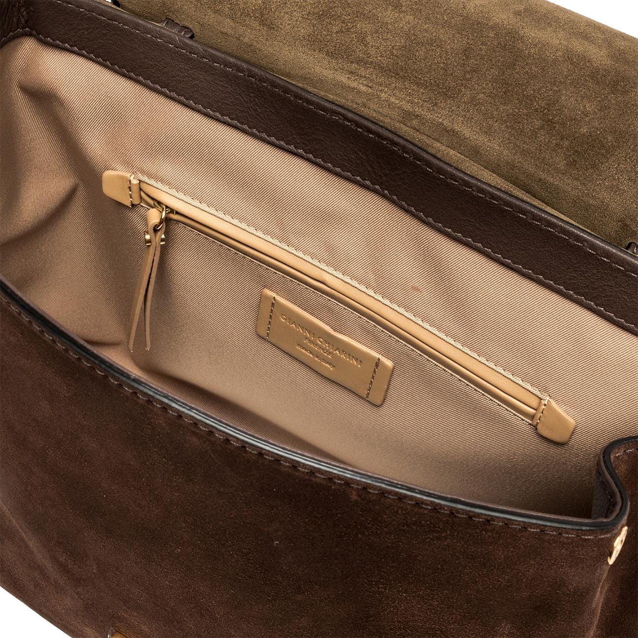 GIANNI CHIARINI Borsa Marlene in camoscio Marrone