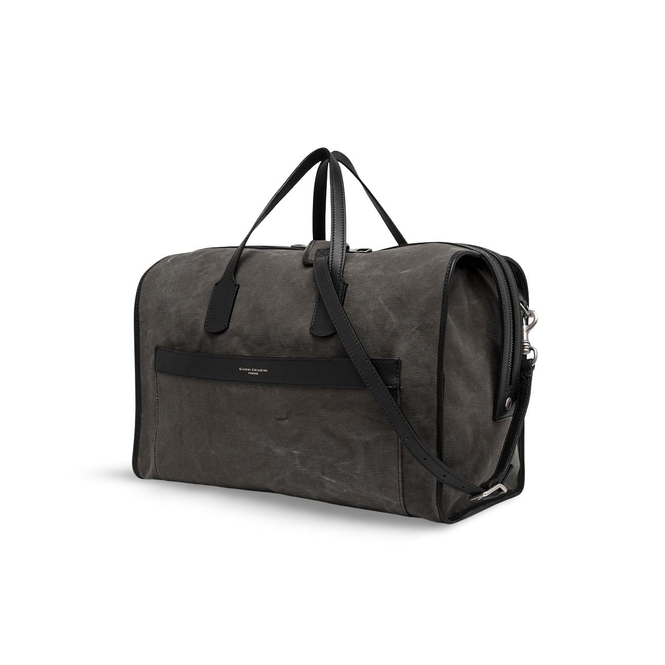 GIANNI CHIARINI Borsa uomo Berlino in canvas e pelle Grigio