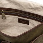 GIANNI CHIARINI Borsa uomo in canvas Verde Militare
