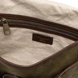 GIANNI CHIARINI Borsa uomo in canvas Verde Militare