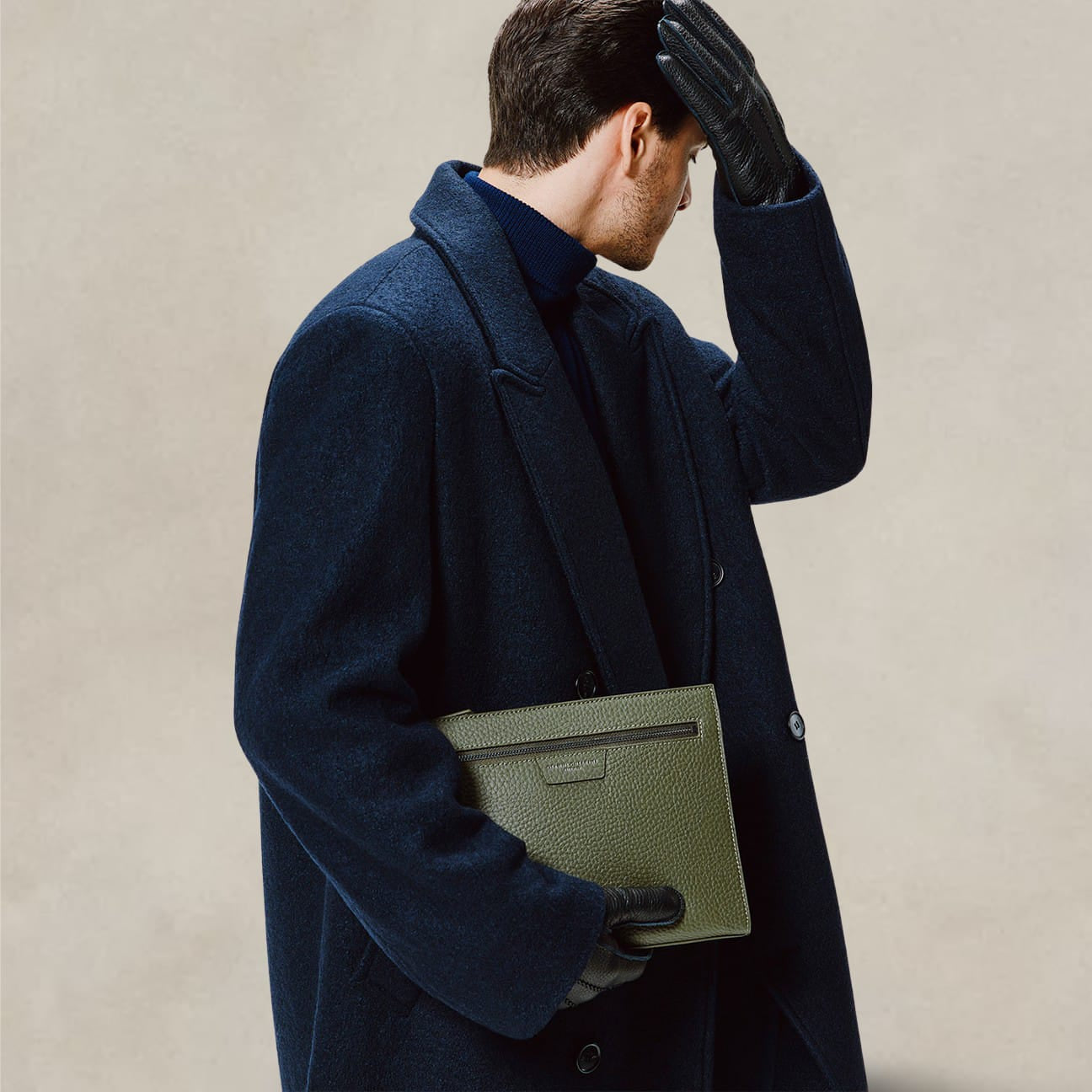 GIANNI CHIARINI Pochette uomo in pelle Oliva