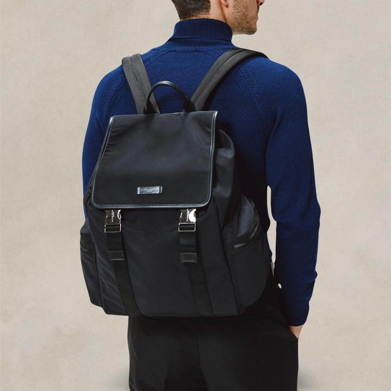 GIANNI CHIARINI Zaino uomo in nylon Nero