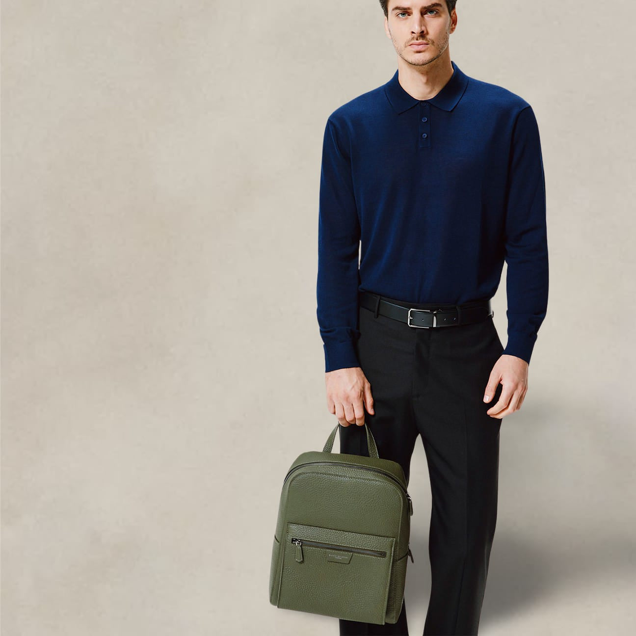 GIANNI CHIARINI Zaino uomo in pelle Oliva