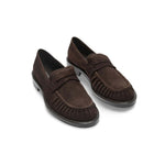 GUGLIEMO ROTTA Mocassini donna Penny Loafers in suede Marrone