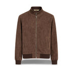 H.C.R. Giacca uomo  in suede  con zip Marrone